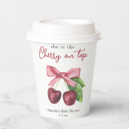 Sie ist die Kirsche auf der Babydusche Pappbecher