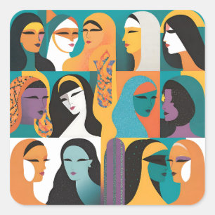 Sie ist die Revolution Quadratischer Aufkleber