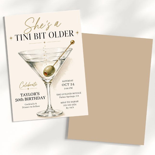 Sie ist ein bisschen älter Martini Geburtstag Einladung (Von Creator hochgeladen)