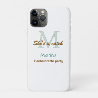 Sie ist ein Fang blau monogramm Junggesellinnenabs Case-Mate iPhone Hülle