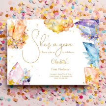 Sie ist ein Gem Birthday Crystals Girl's Aquarell