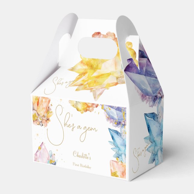 Sie ist ein Gem Birthday Crystals Girl's Aquarell Geschenkschachtel (Vorderseite)