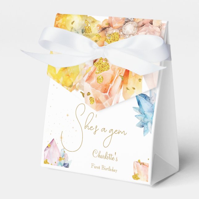Sie ist ein Gem Birthday Crystals Girl's Aquarell Geschenkschachtel (Vorderseite)