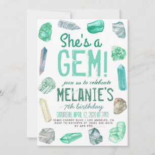 Sie ist ein Gem Geology Rock Geburtstag Einladung