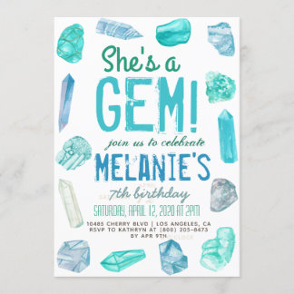 Sie ist ein Gem Geology Rock Geburtstag Einladung