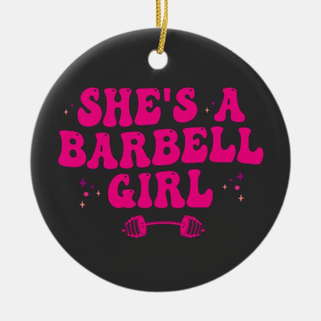 Sie ist ein Girl Fitness Gym Sport Geschenk Keramik Ornament (Vorne)