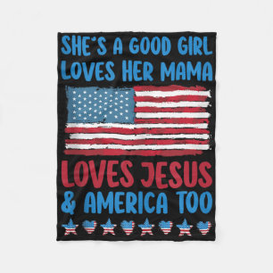 Sie ist ein gutes Mädchen, liebt ihre Mama Jesus & Fleecedecke