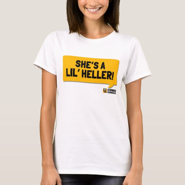 Sie ist ein Lil Heller! Ein kornisches Soundboard T-Shirt (Vorderseite)