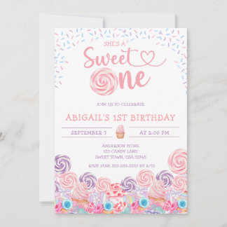 SIE IST EIN SCHNELLER EIN KANDY 1 GEBURTSTAG EINLADUNG
