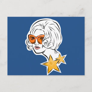 Sie ist ein Star Retro Style Postkarte