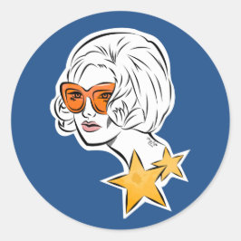 Sie ist ein Star Retro Style Runder Aufkleber