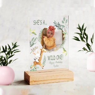Sie ist ein wildes Tier mit 1. Geburtstag Acrylschild
