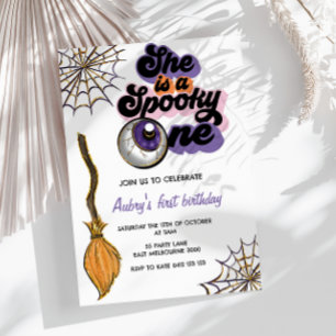 Sie ist ein wunderbares Halloween zum ersten Gebur Einladung