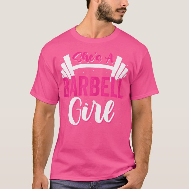 Sie ist eine Barbell Girl-Fitness, die einen Fitne T-Shirt (Vorderseite)