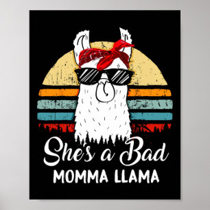 Sie ist eine D-Mama Lama Lustige Retro Vintage Mam Poster