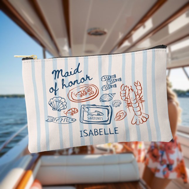 Sie ist eine Fisch-Meeresfrüchte-Bachelorette Zubehörtasche (Von Creator hochgeladen)