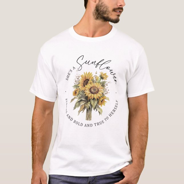 Sie ist eine Inspiration für Sonnenblumen T-Shirt (Vorderseite)
