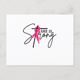 Sie ist eine starke rosa Schleife Ankündigungspostkarte