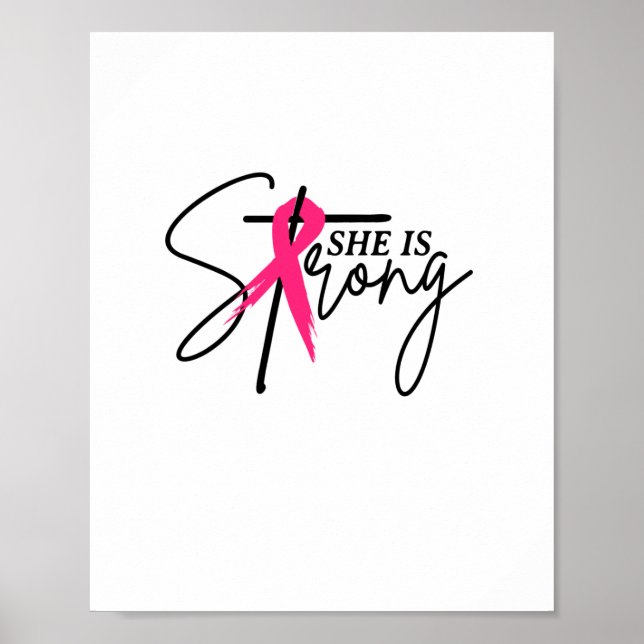 Sie ist eine starke rosa Schleife Poster (Vorne)
