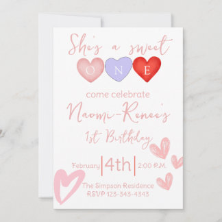 Sie ist eine süße Eins Geburtstag Einladung