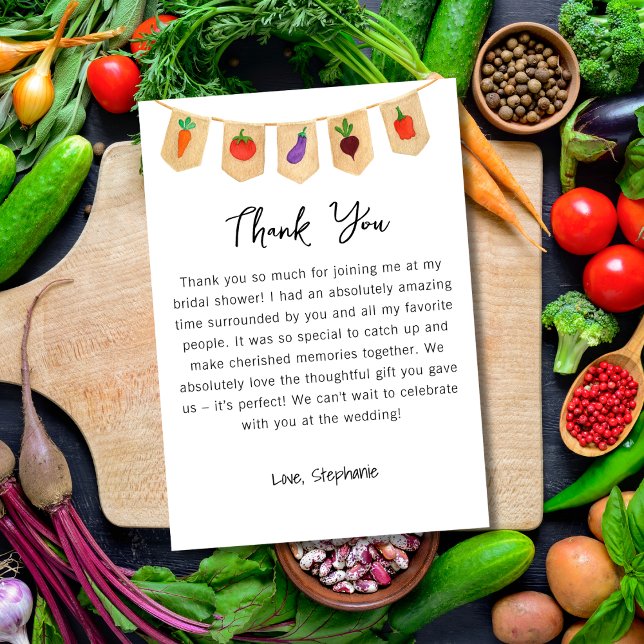 Sie ist frisch vom Brautparty der Veggies des Mark Dankeskarte (Von Creator hochgeladen)