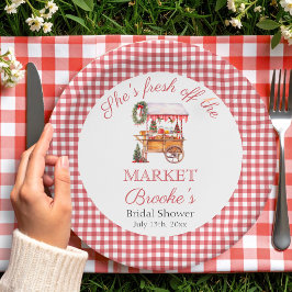 Sie ist frisch vom Brautparty der Weihnachtsfeier Pappteller