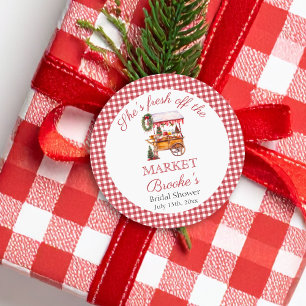 Sie ist frisch vom Brautparty der Weihnachtsfeier Runder Aufkleber