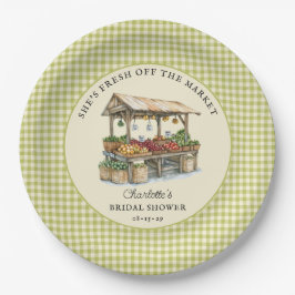 Sie ist frisch vom Brautparty des Marktes Pappteller