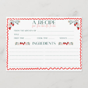 Sie ist frisch vom Markt Brautparty Rezept Begleitkarte