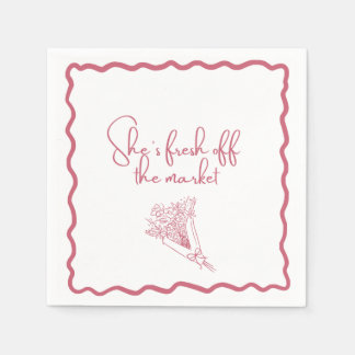 "Sie ist frisch vom Markt" Floral Serviette
