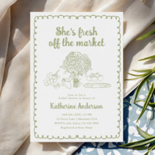 Sie ist frisch vom Markt Grüne Bridal Shower Einladung