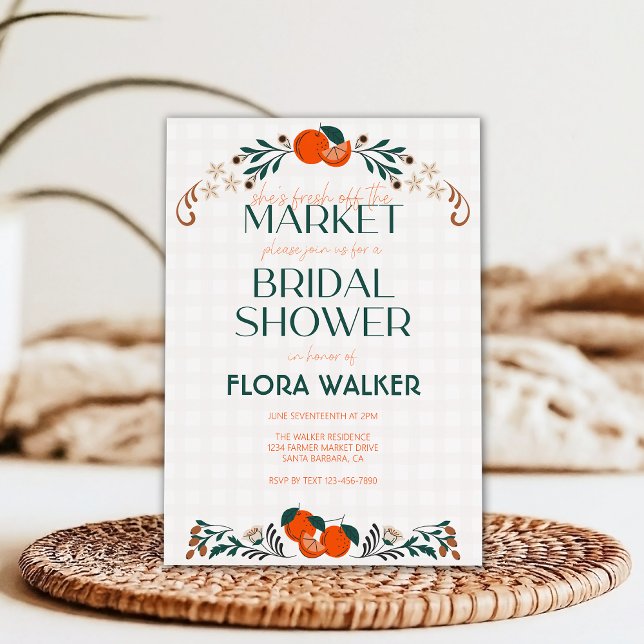 Sie ist frisch vom Orange Brautparty Einladung (Von Creator hochgeladen)