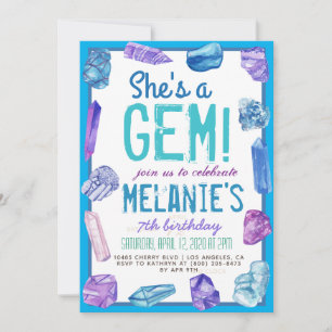 Sie ist Gem Geology Rock Birthday Einladung