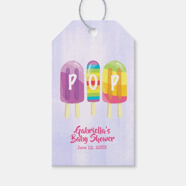 Sie ist gerade dabei, Pop Baby Dusche Geschenk-Tag Geschenkanhänger (Vorderseite)