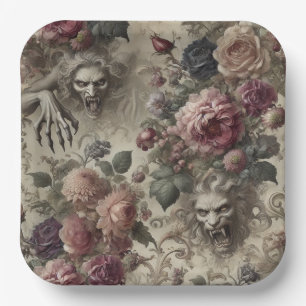Sie ist Got Claws - Gothic Floral Pappteller