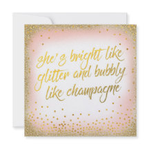 Sie ist hell wie Glitzer Bubbly Einladung Pearl