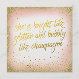 Sie ist hell wie Glitzer Bubbly Einladung Pearl