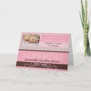 Sie ist hier, um individuelle Baby-Announcement-Ka Ankündigung