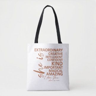 "Sie ist Ich" Mocha Mousse Affirmations-Typografie