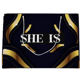 SIE IST IHRE EIGENE BOSS Luxuy Geschenktasche Große Geschenktüte