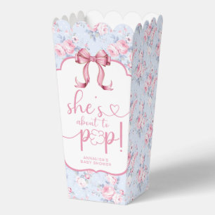 Sie ist im Begriff, Pink Bow Baby Shower Popcorn P Geschenkschachtel