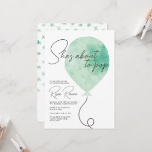 Sie ist im Begriff, Pop Baby Shower Invite Einladung