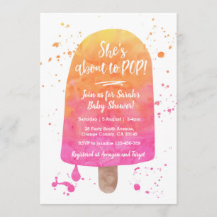 Sie ist im Begriff, POP Baby Shower Popsicle Einla Einladung