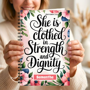 Sie ist in einer Christlichen Frauenzeitschrift ve Notizbuch