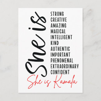 Sie ist Kamala, eine kreative phantastische Zauber Feiertagspostkarte