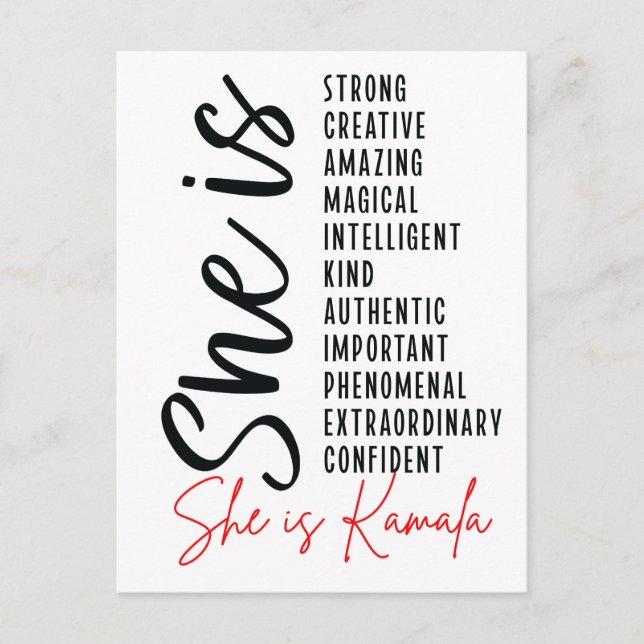 Sie ist Kamala, eine kreative phantastische Zauber Postkarte (Vorderseite)