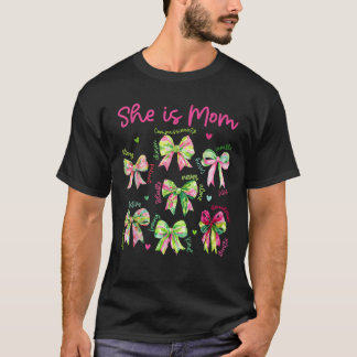 Sie ist Mama Coquette Bow glückliche Mutter Tag 20 T-Shirt