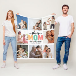 Sie ist Mama Foto-Collage-Decke Fleecedecke