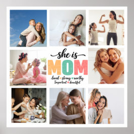 Sie ist Mama Foto-Collage Poster