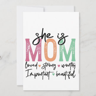 Sie ist Mama: Loved, Strong, Worthy, Importy, Beau Einladung
